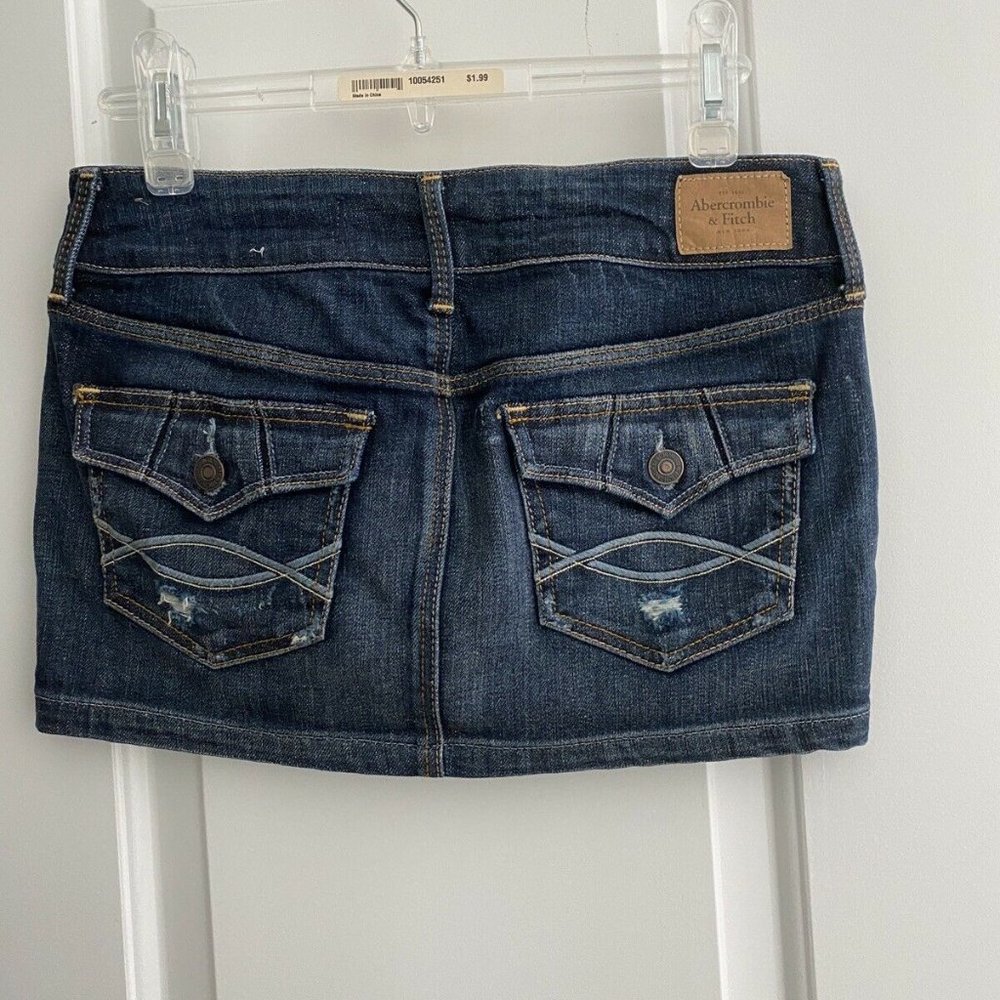 Women's Abercrombie and Fitch Skirt Size 0 Mini Denim Blue Jean *Excellent*